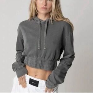 TALENTLESS Charcoal Cropped Hoodie